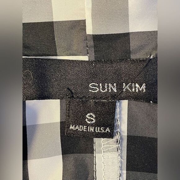 Sun Kim Cropped Gingham Swing Jacket Size S - Picture 4 of 5